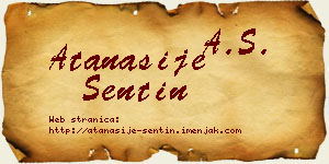 Atanasije Sentin vizit kartica